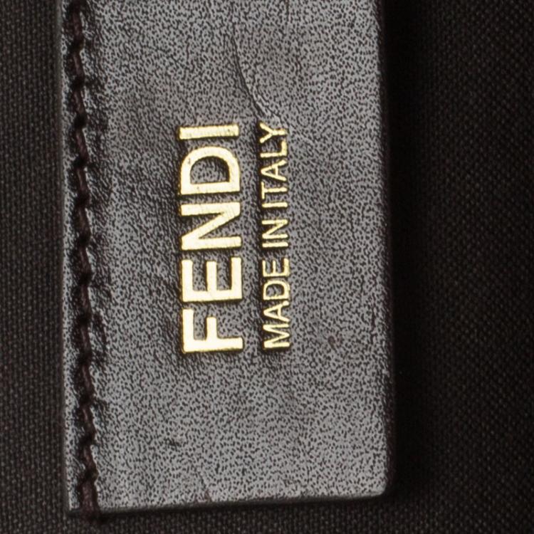Pre Owned Fendi Tobacco Zucca Canvas Mia Flap Bag