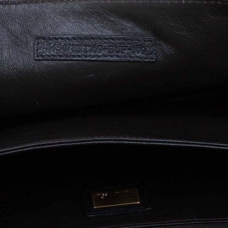 Pre Owned Fendi Black Ostrich Leather Classico No.1 Shoulder Bag