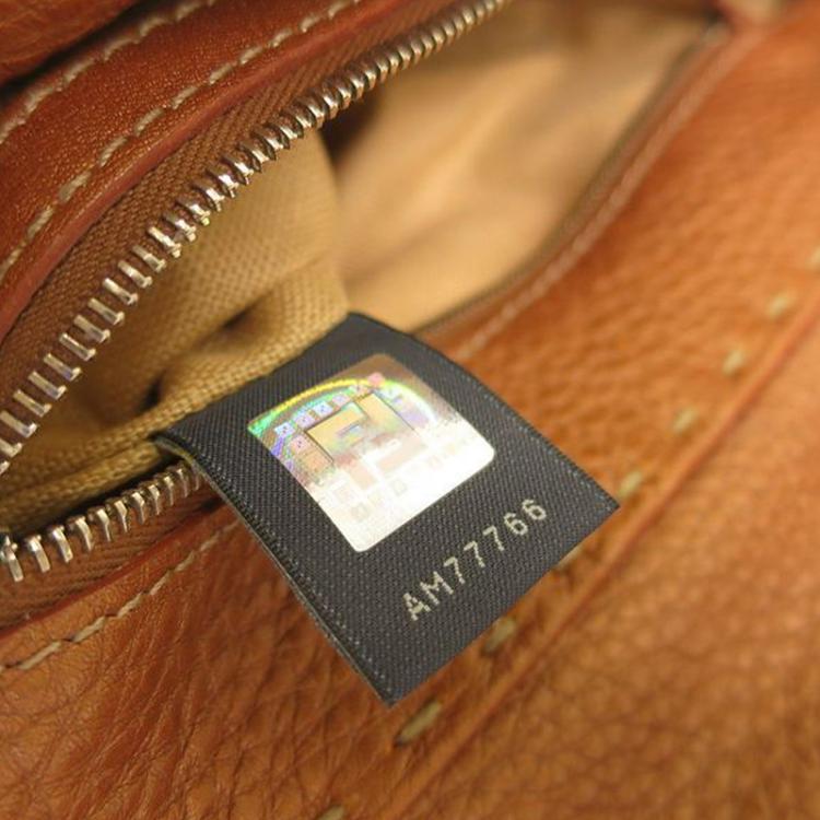 Pre Owned Fendi Metallic Brown Selleria Leather Mini Linda Satchel