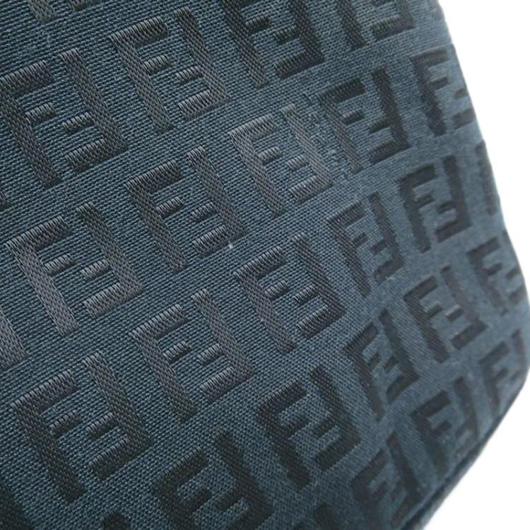 Pre Owned Fendi Black Zucchino Canvas Mini Mama Shoulder Bag
