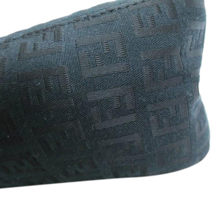Pre Owned Fendi Black Zucchino Canvas Mini Mama Shoulder Bag
