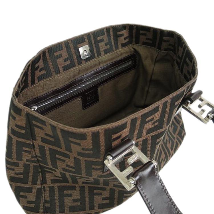 Pre Owned Fendi Tobacco Zucca Canvas Shopper Tote