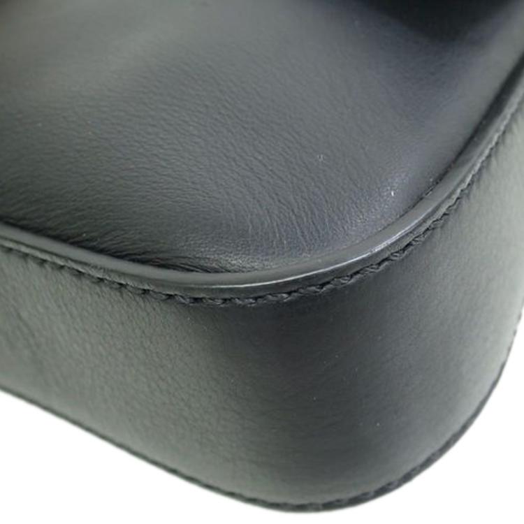 Pre Owned Fendi Black Leather Baguette Shoulder Bag