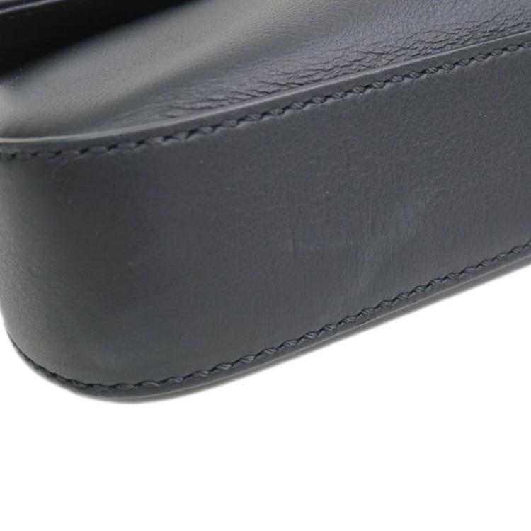 Pre Owned Fendi Black Leather Baguette Shoulder Bag