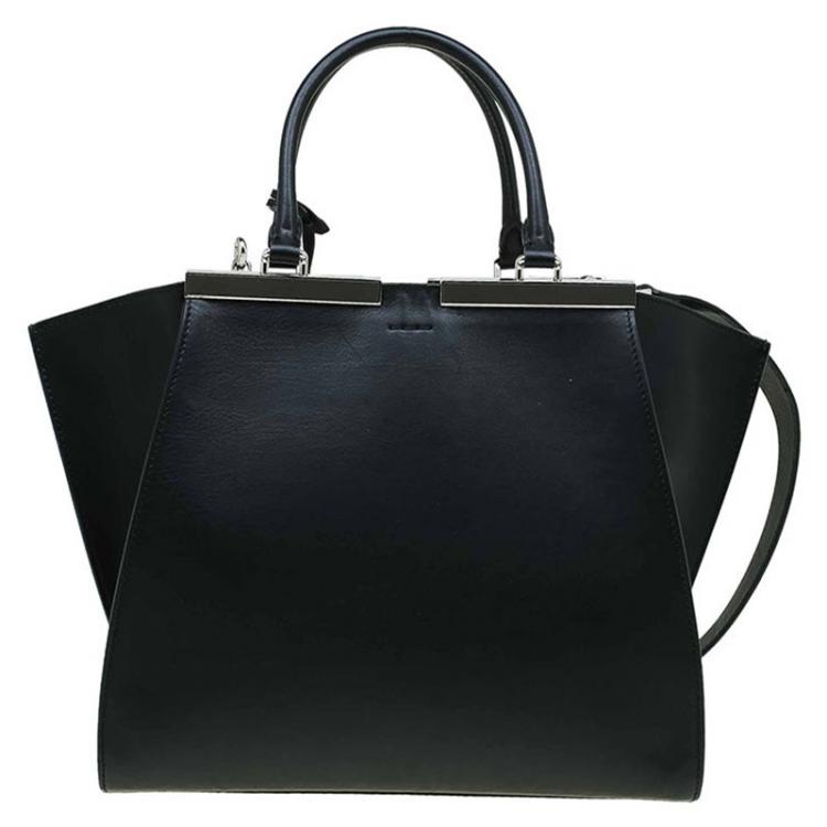 Pre Owned Fendi Black Leather 3Jours Tote