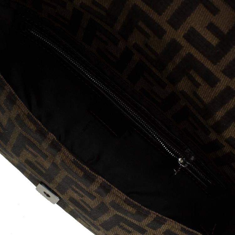 Pre Owned Fendi Tobacco  Zucca Canvas Baguette Shoulder Bag