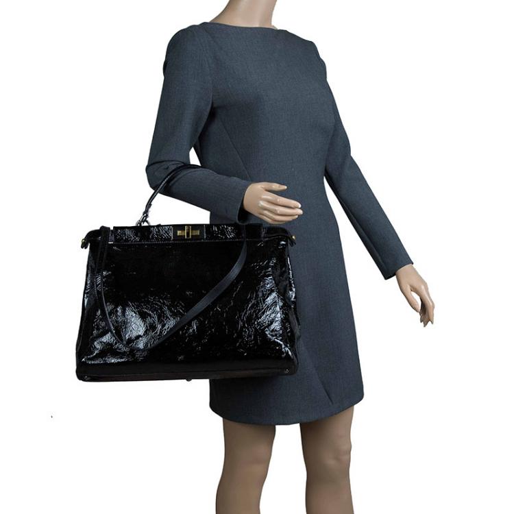 Fendi Black Patent Leather Peekaboo Tote Bag Fendi | TLC