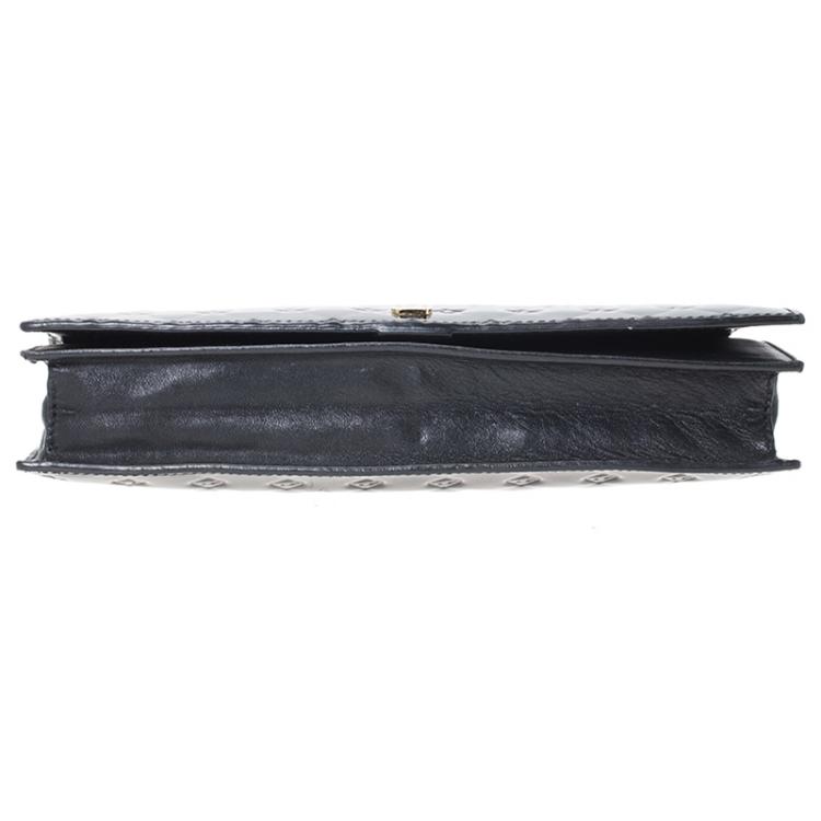 Pre Owned Fendi Black Patent Leather Fendilicious Wallet On Chain
