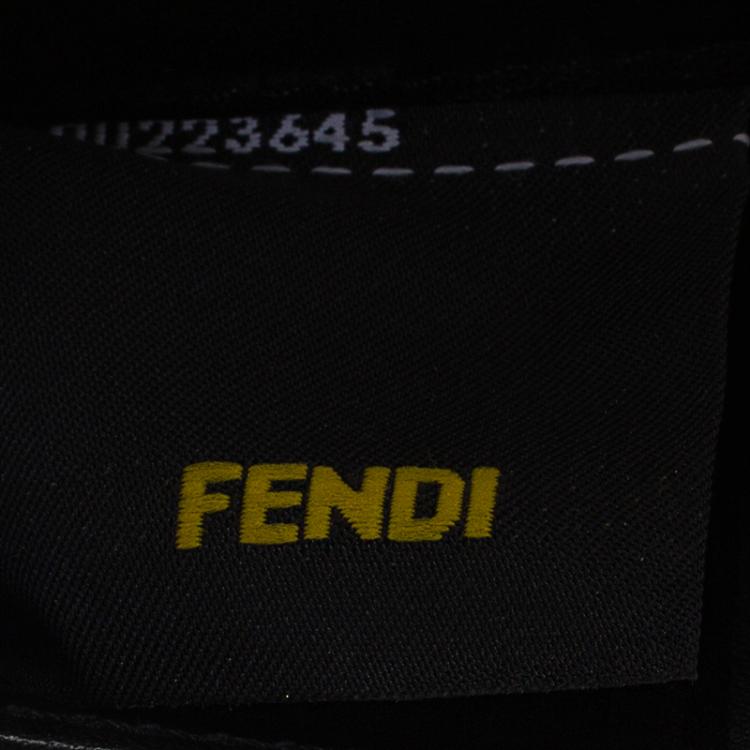 Pre Owned Fendi Black Patent Leather Fendilicious Wallet On Chain