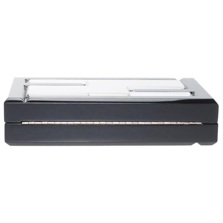 Pre Owned Fendi Black/Silver Resin Logo Box Clutch