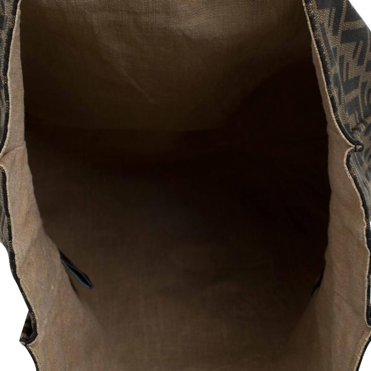 Pre Owned Fendi Tobacco Zucca Canvas Shopping Tote