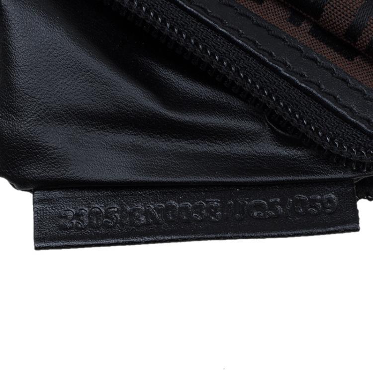 Pre Owned Fendi Brown Zucchino Pochette Clutch