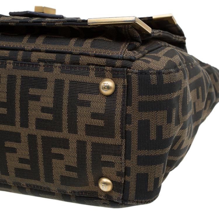 Pre Owned Fendi Tobacco Zucca Canvas Classico No.3 Shopper Tote