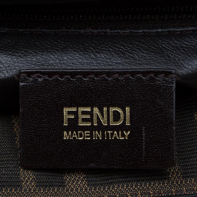 Pre Owned Fendi Tobacco Zucca Canvas Classico No.3 Shopper Tote