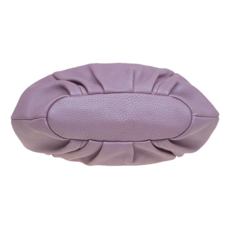 Pre Owned Fendi Metallic Lilac Pebbled Leather Selleria Pomodorino Belt Bag