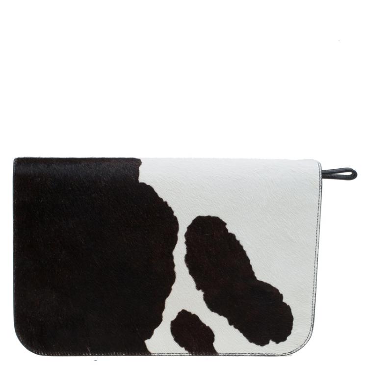 Pre Owned Fendi Multicolor Calf Hair and Leather 2Jours Envelope Clutch