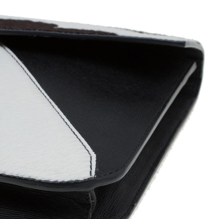 Pre Owned Fendi Multicolor Calf Hair and Leather 2Jours Envelope Clutch