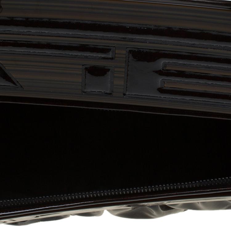 Pre Owned Fendi Tobacco Patent Leather To You Convertible Clutch Bag