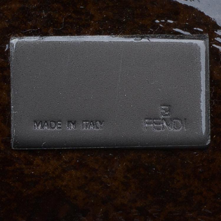 Pre Owned Fendi Tobacco Patent Leather To You Convertible Clutch Bag