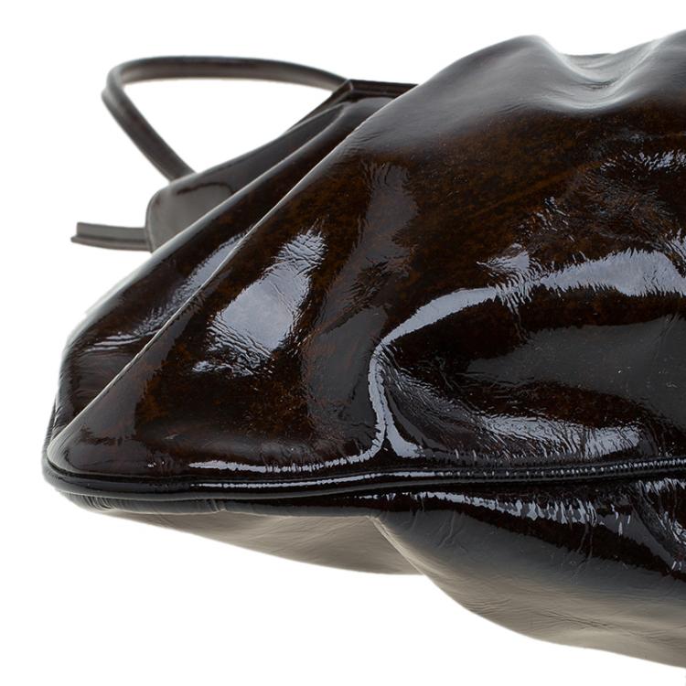 Pre Owned Fendi Tobacco Patent Leather To You Convertible Clutch Bag