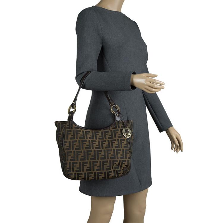 Pre Owned Fendi Tobacco Zucca Canvas Chef Shopper Tote