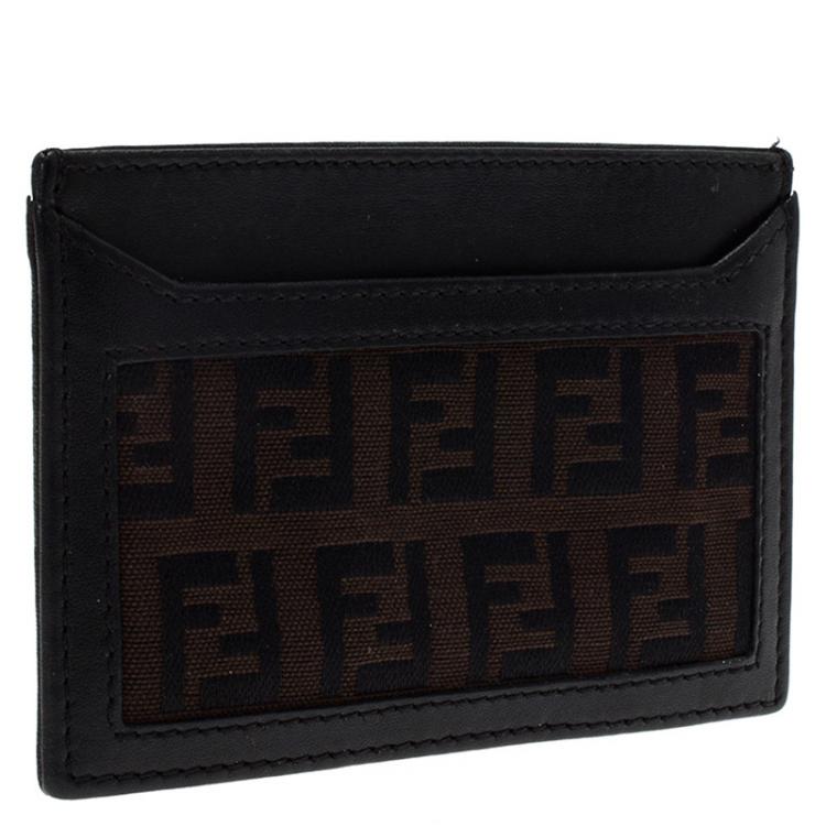 Logo Leather Cardholder in Brown - Fendi