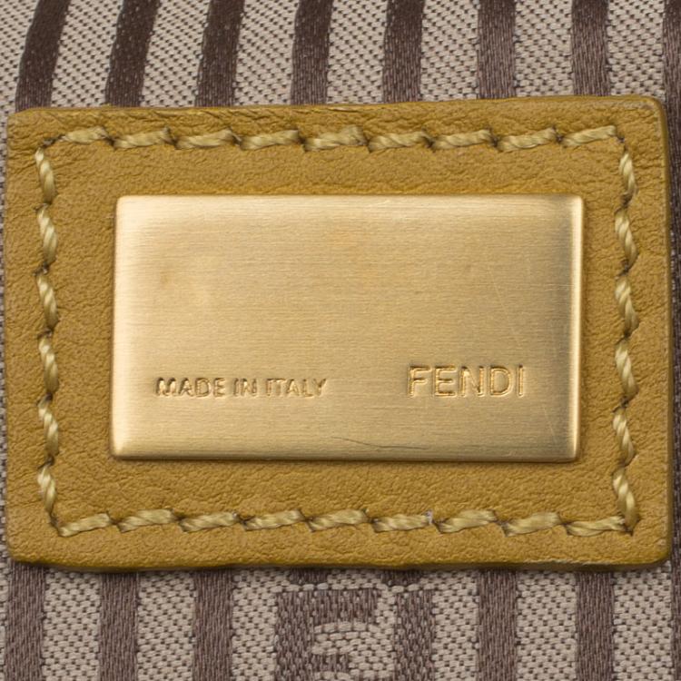 Pre Owned Fendi Yellow Honey Python Leather Large Chameleon Satchel