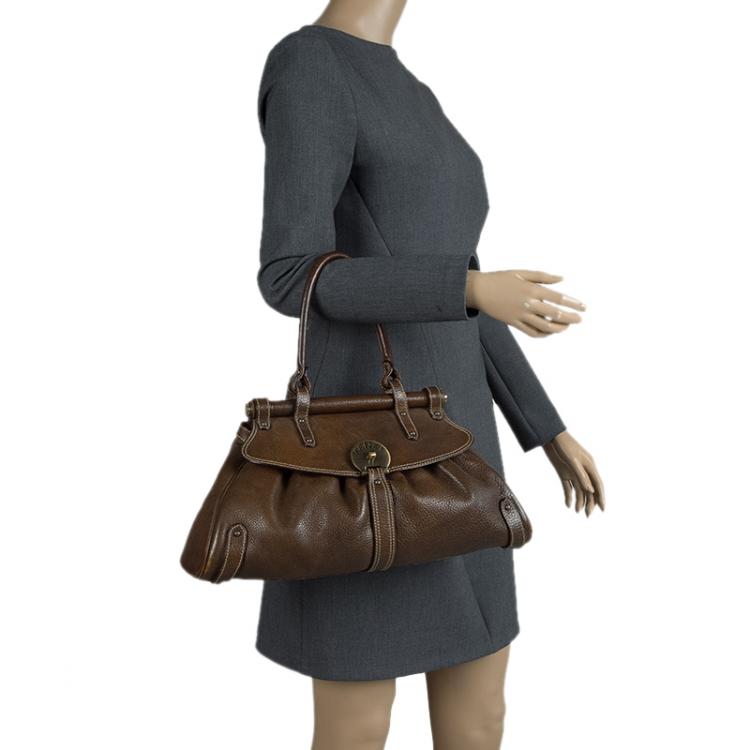 Pre Owned Fendi Brown Leather Medium Magic Satchel