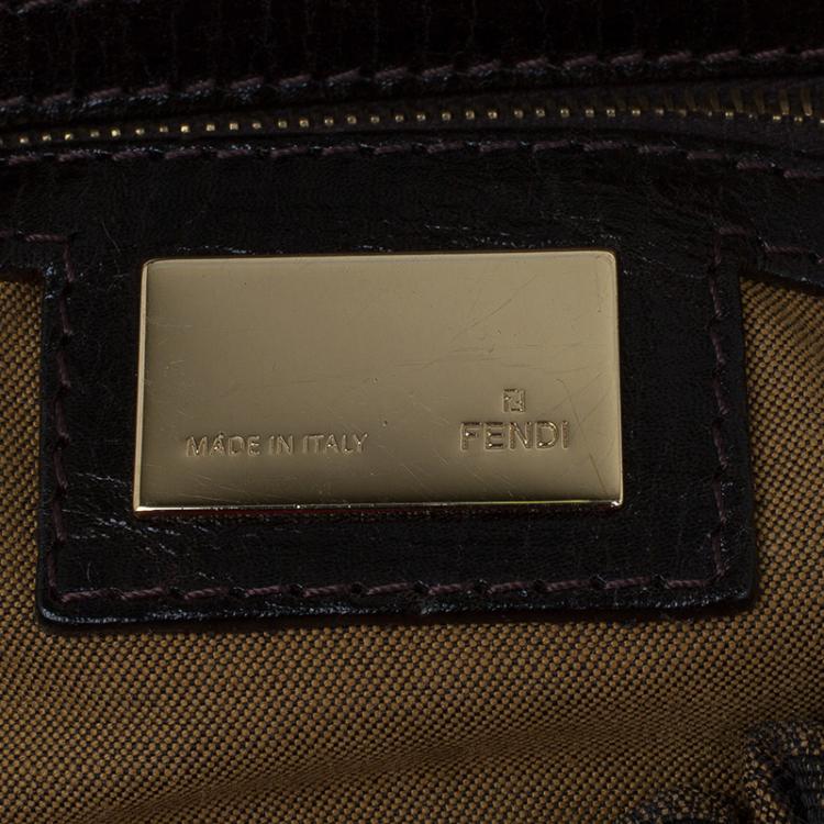 Pre Owned Fendi Tobacco Zucca Canvas and Leather Large Magic Bag