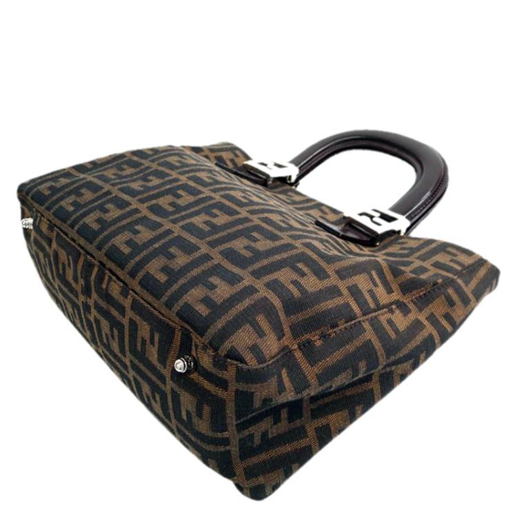 Pre Owned Fendi Tobacco Zucca Canvas Shopper Tote