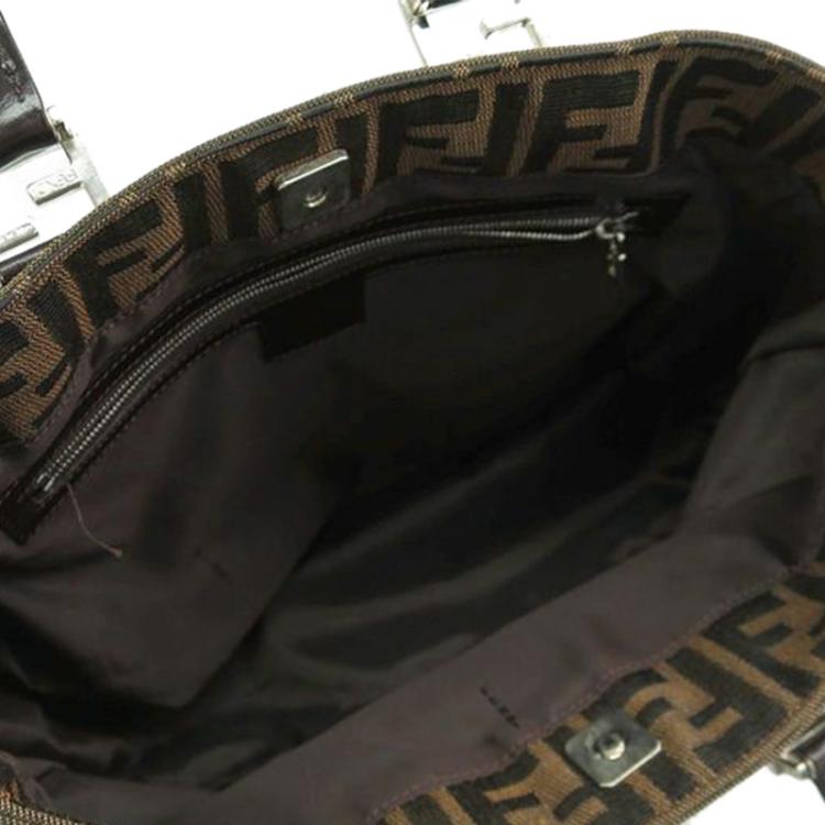 Pre Owned Fendi Tobacco Zucca Canvas Shopper Tote