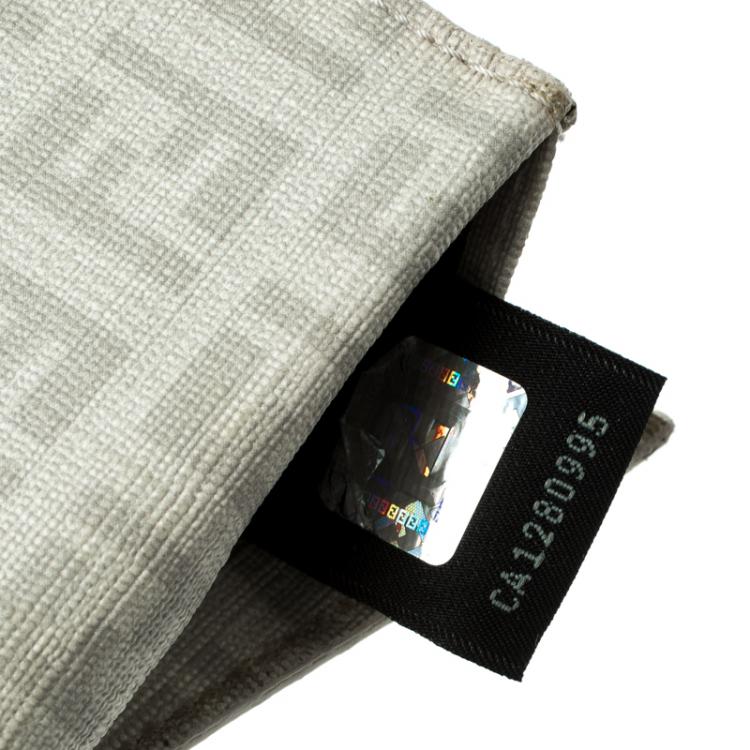 Pre Owned Fendi Grey Zucchino Coated Canvas Compact Wallet