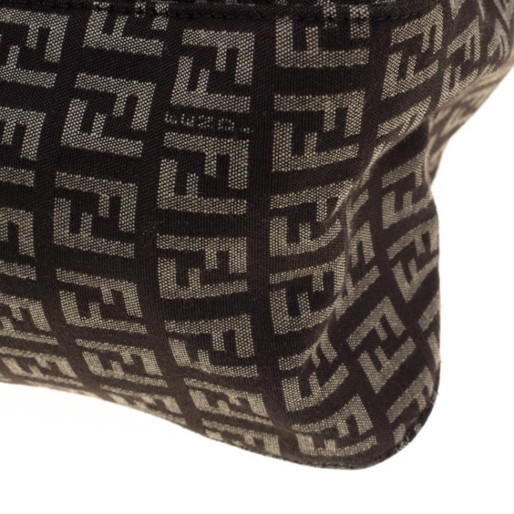 Pre Owned Fendi Brown Zucchino Canvas Large Mama Satchel