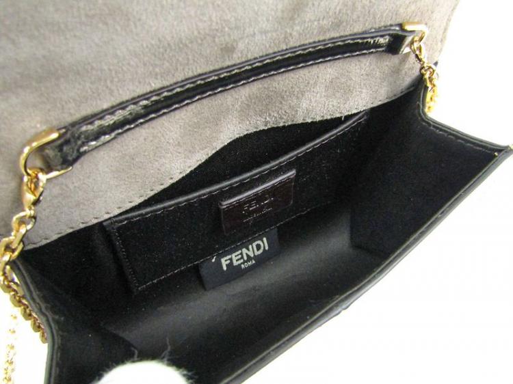 Pre Owned Fendi Bi Color Elite Vitello Leather Clutch Bag