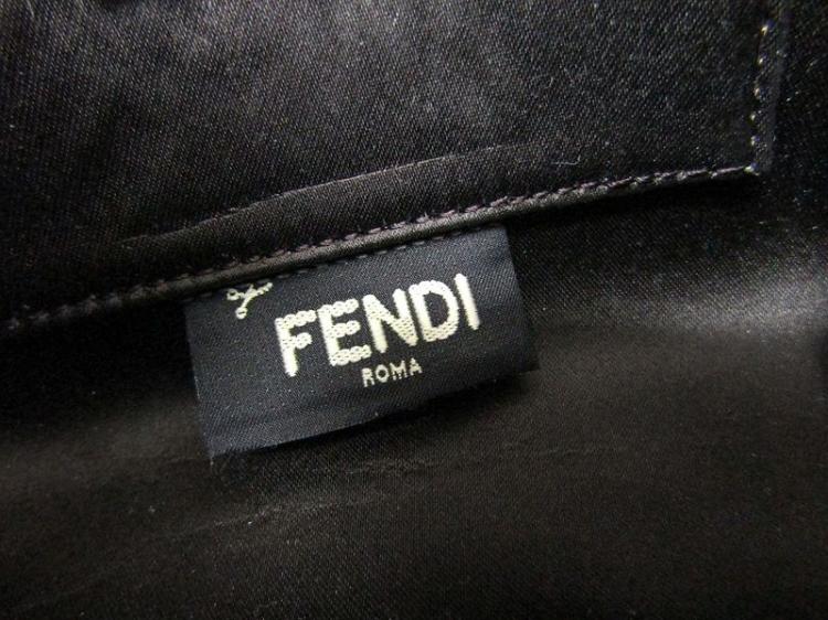 Pre Owned Fendi Bi Color Elite Vitello Leather Clutch Bag