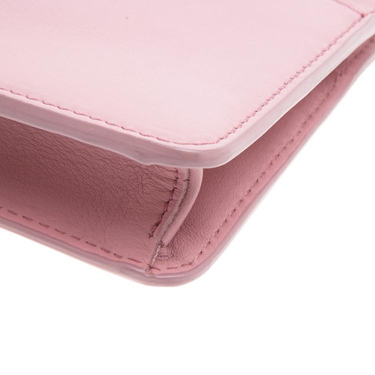 Pre Owned Fendi Pink Leather Tube On Chain Wallet 