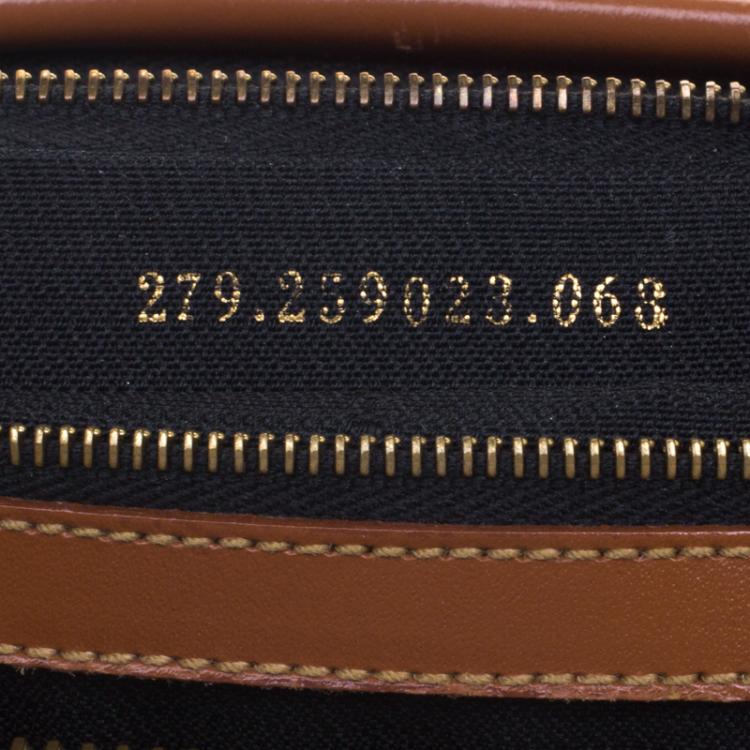 Pre Owned Fendi Tobacco Pequin Coated Canvas Boston Bag
