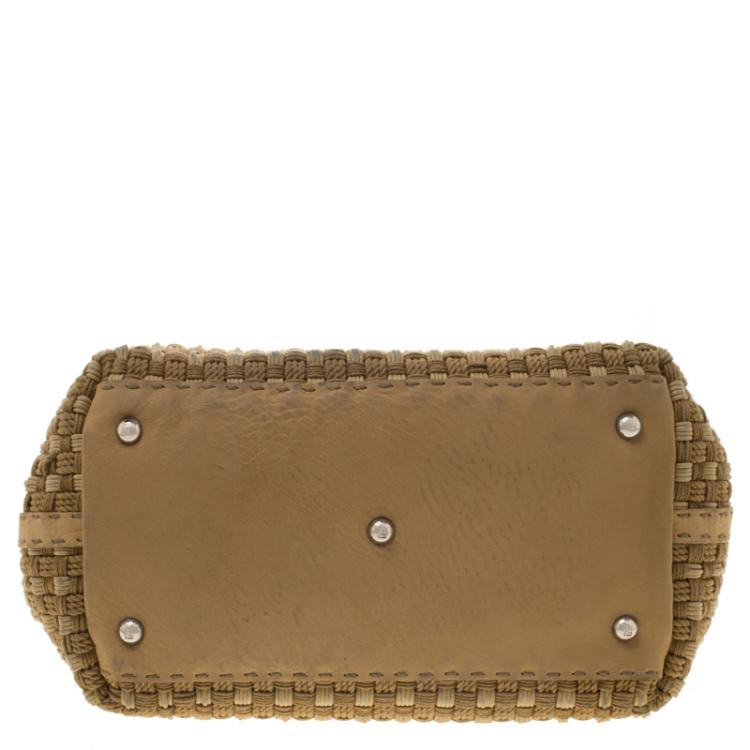 Pre Owned Fendi Beige Woven Rope Paglia Satchel