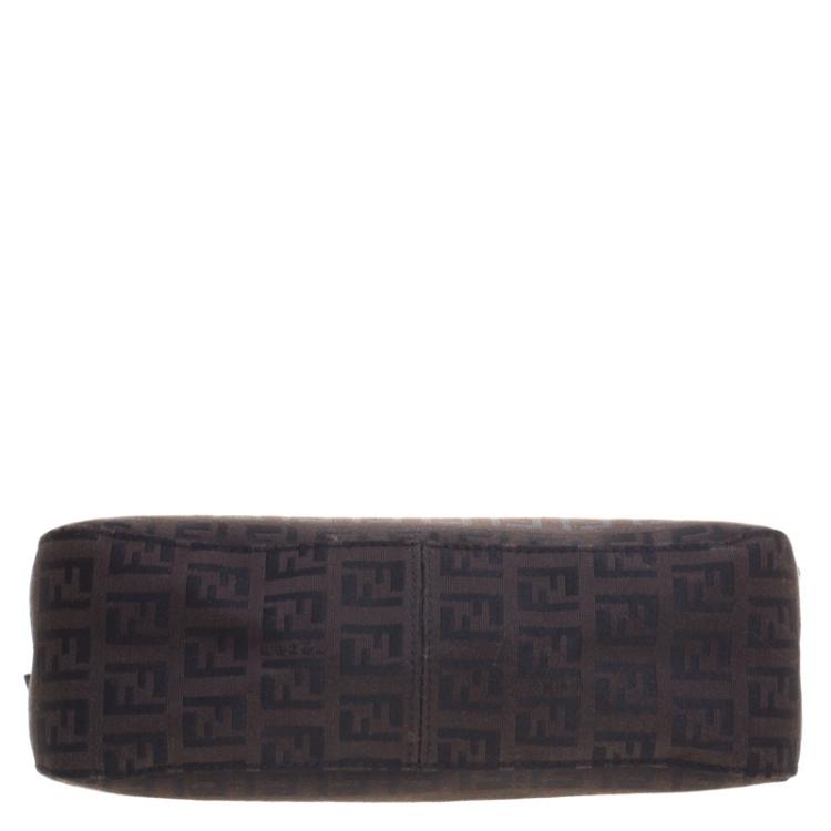 Pre Owned Fendi Dark Brown Zucchino Canvas Pochette
