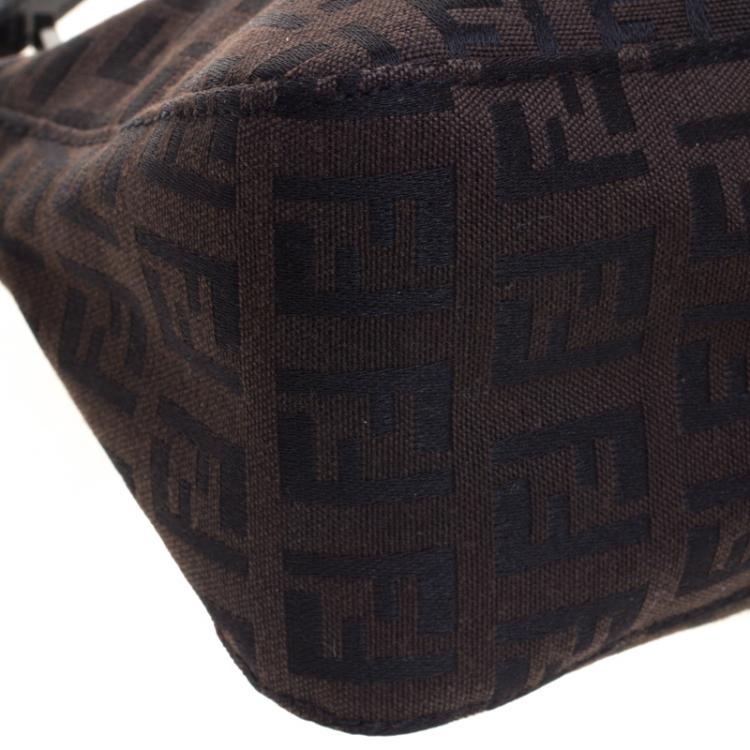 Pre Owned Fendi Dark Brown Zucchino Canvas Pochette
