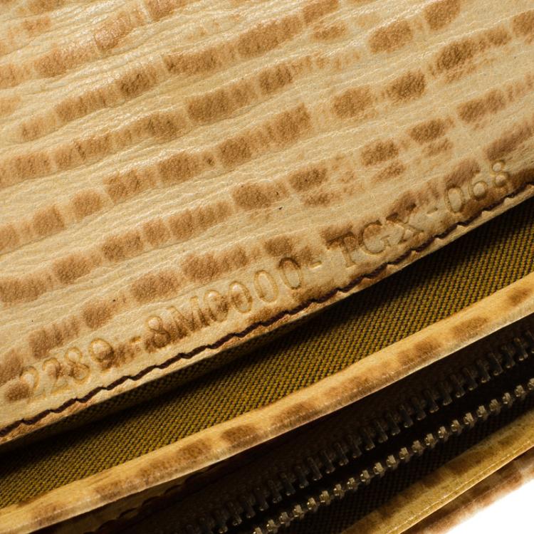 Pre Owned Fendi Brown/Cream Zucca Canvas Continental Wallet