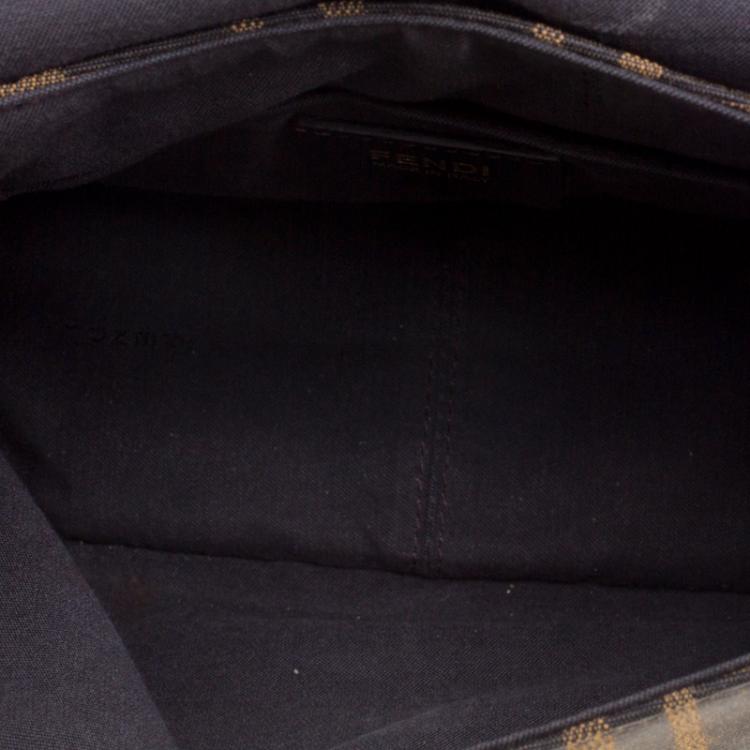 Pre Owned Fendi Tobacco Zucca Canvas Crossbody Bag