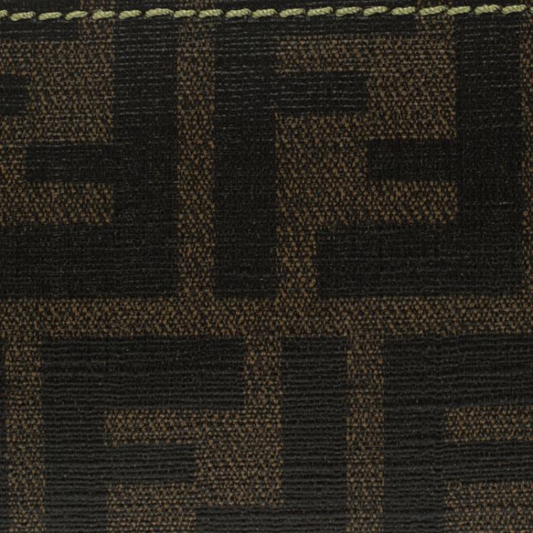 Pre Owned Fendi Tobacco/Green Zucca Coated Canvas Pochette
