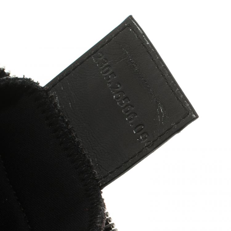 Pre Owned Fendi Dark Grey Felt Baguette Shoulder Bag
