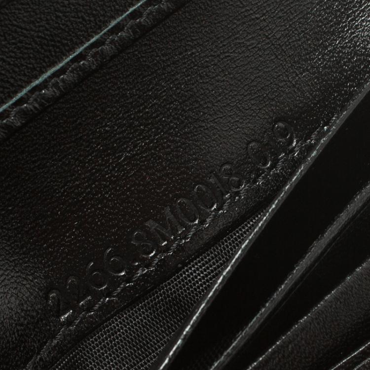 Pre Owned Fendi Black Zucchino Canvas Zip Around Compact Wallet
