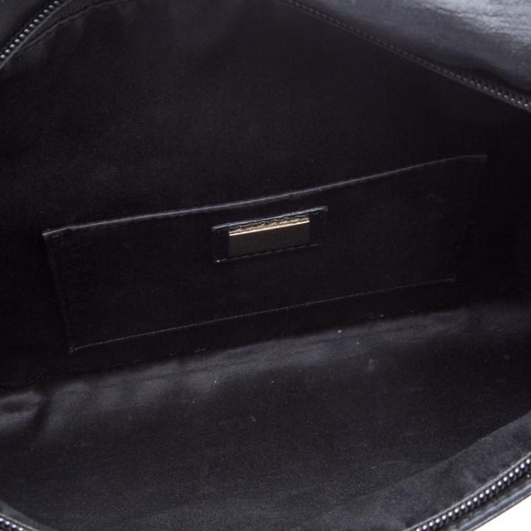 Pre Owned Fendi Black Leather Mia Shoulder Bag