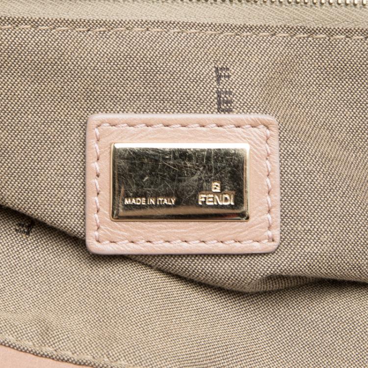 Pre Owned Fendi Beige Leather Twins Shopper Tote