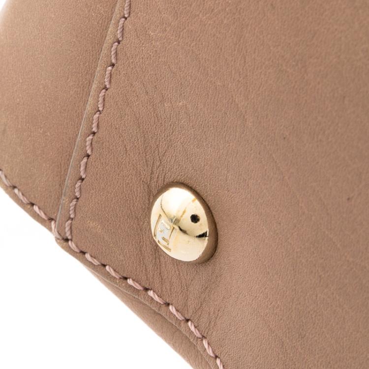 Pre Owned Fendi Beige Leather Twins Shopper Tote