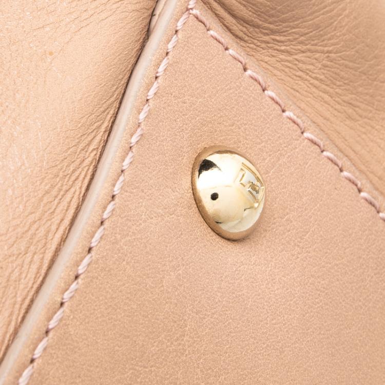Pre Owned Fendi Beige Leather Twins Shopper Tote