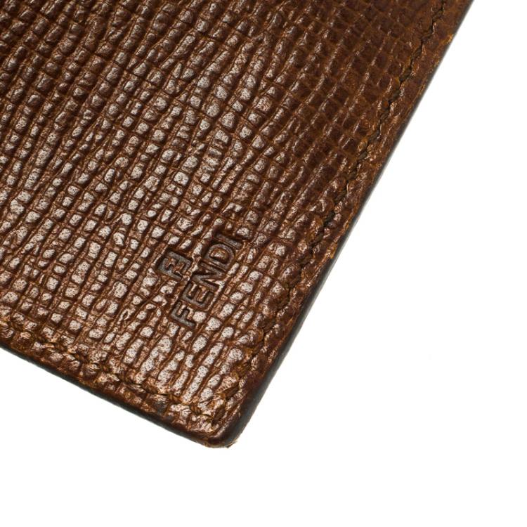 Pre Owned Fendi Tobacco Zucca Coated Canvas Continental Wallet